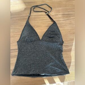 Oakley grey halter style swim top. Reversible. Size 10